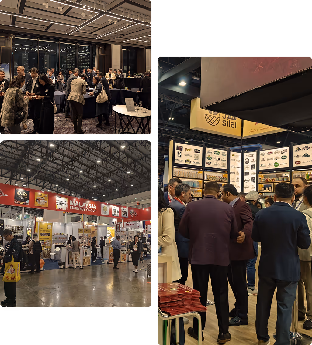 Trade show booths and buyer meetings used to map a food brand's route to market.